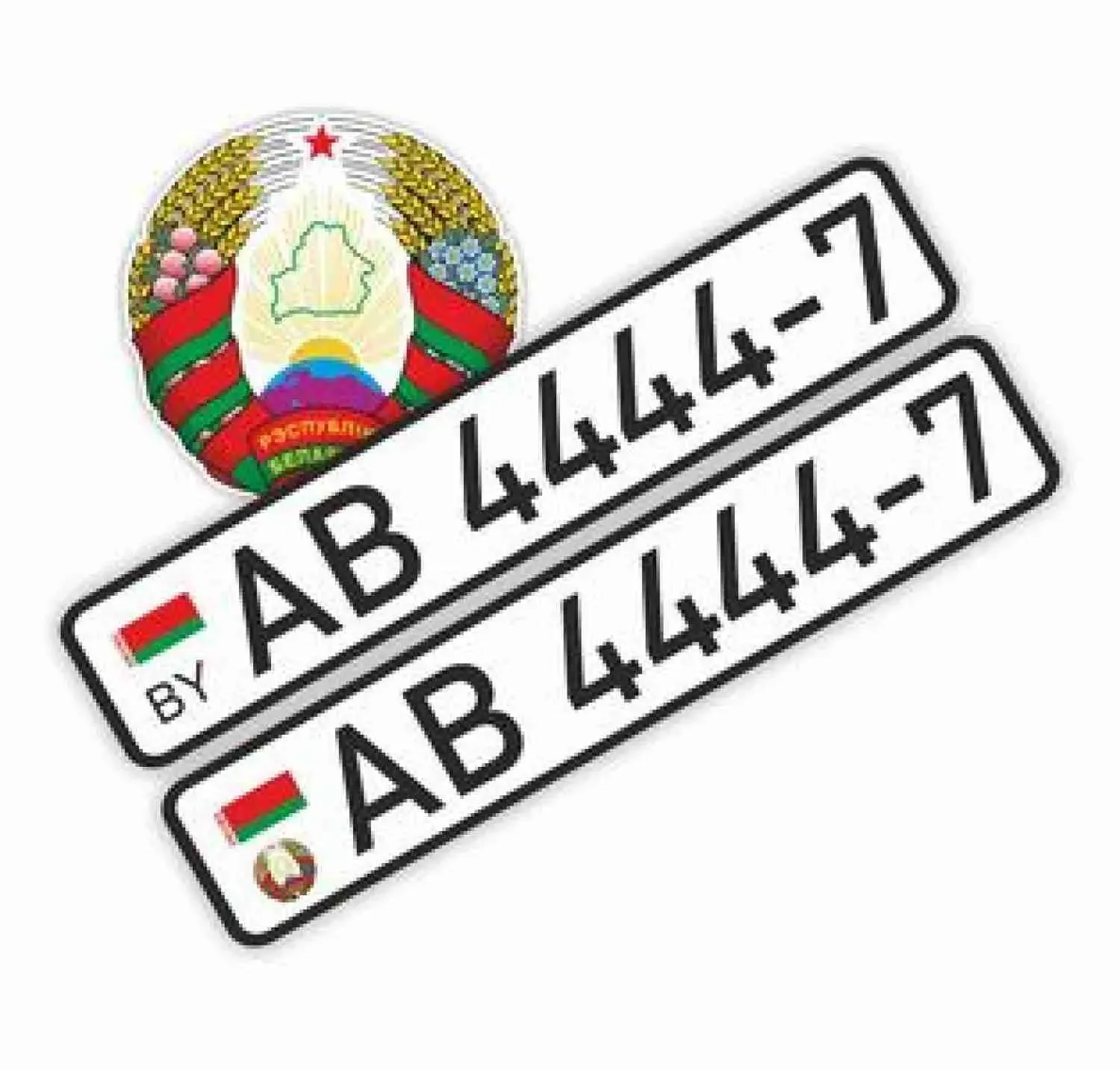 Наклейки герба РБ на номер авто