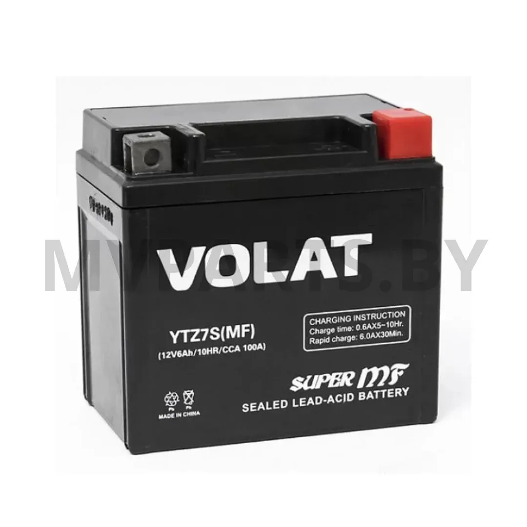 Аккумулятор для Минск SCR 250 VOLAT YTZ7S-BS (MF) AGM 6 A/H 100A R+