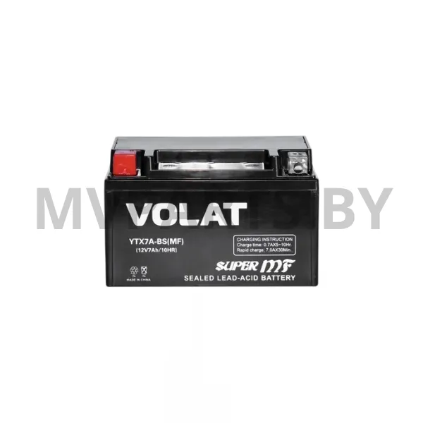 Аккумулятор для мотоцикла VOLAT (7 Ah) 105 A, 12 V L+ YTX7A-BS