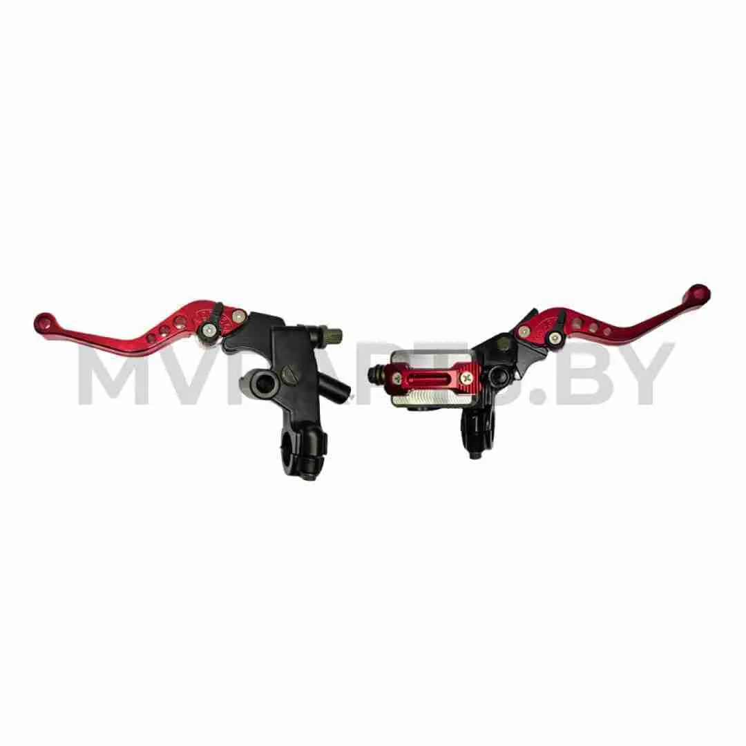 Рычаг сцепления и машинка переднего тормоза в сборе М8 (RED)
